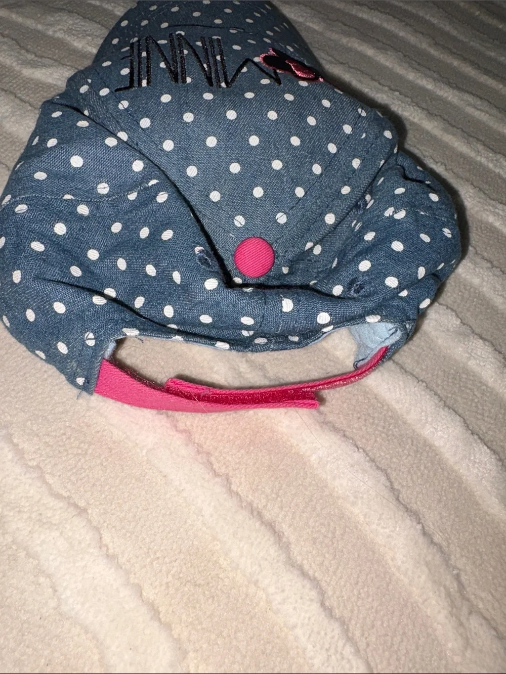 Disney Blue Polka Dot Minnie Baseball Cap with Pink Accents